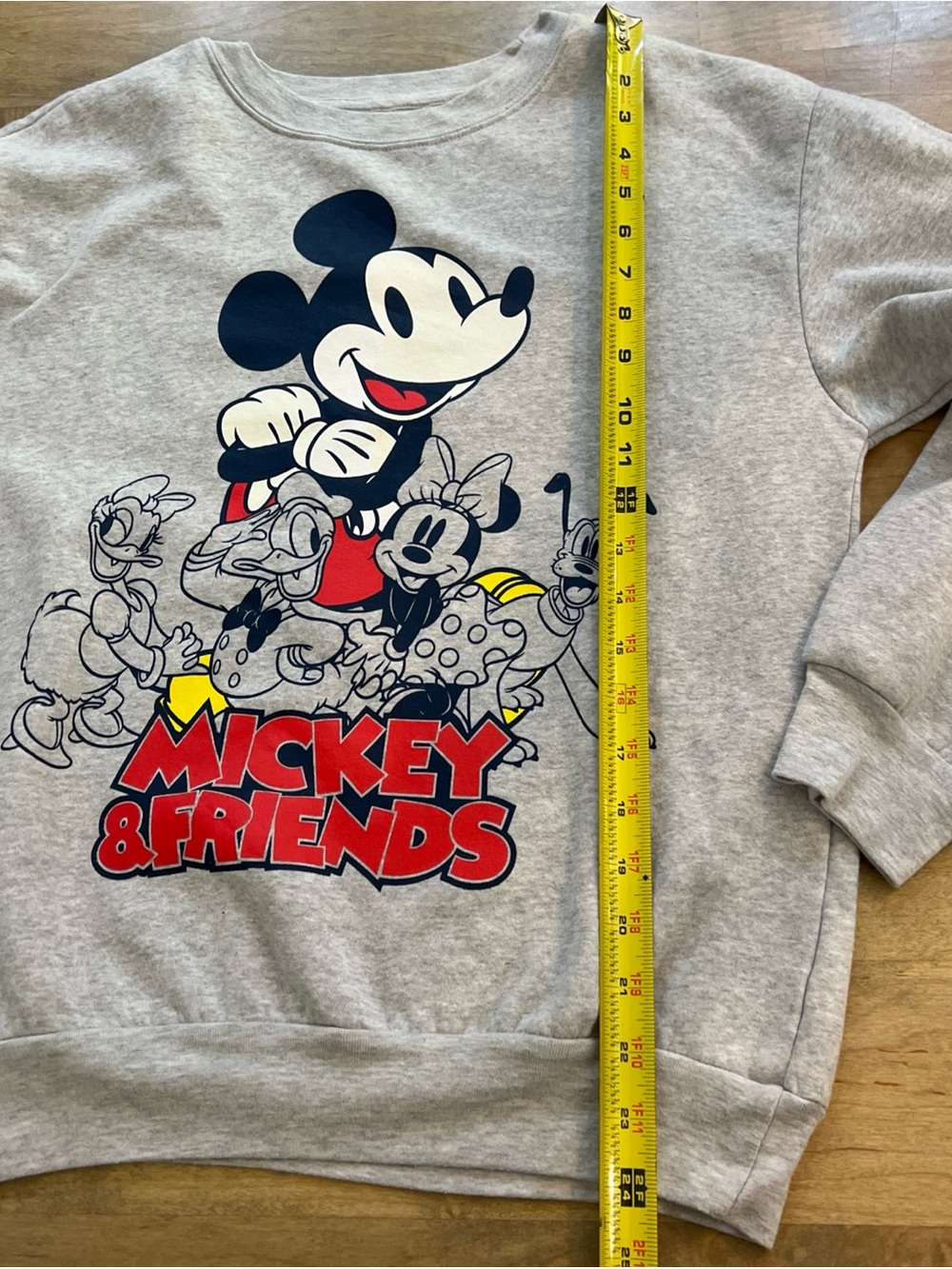 Disney Grey Sweatshirt with Mickey & Friends Red, Yellow & Navy Graphic - Picture 4 of 6